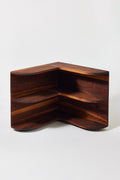 Cornelius Corner Shelf in solid walnut. Handmade wooden corner shelf by Phillip's Daughter